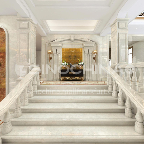 Natural beige European style marble staircase M-XA02M